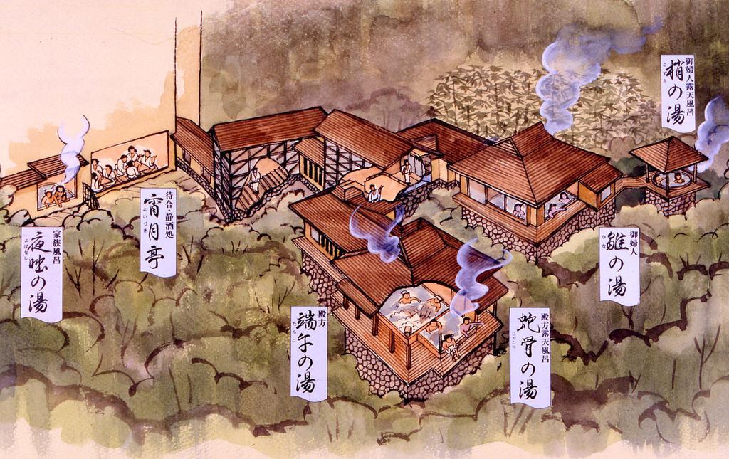 Hotel Hakone Tokinoshizuku Exteriér fotografie A 19th-century painting of a Japanese village